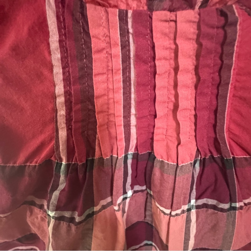 Burberry Pink and Red Ruffled Tiered Sundress